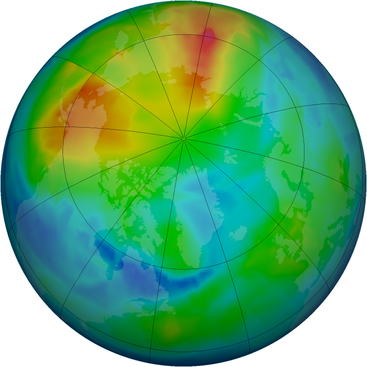 Arctic ozone map for 04 December 2012